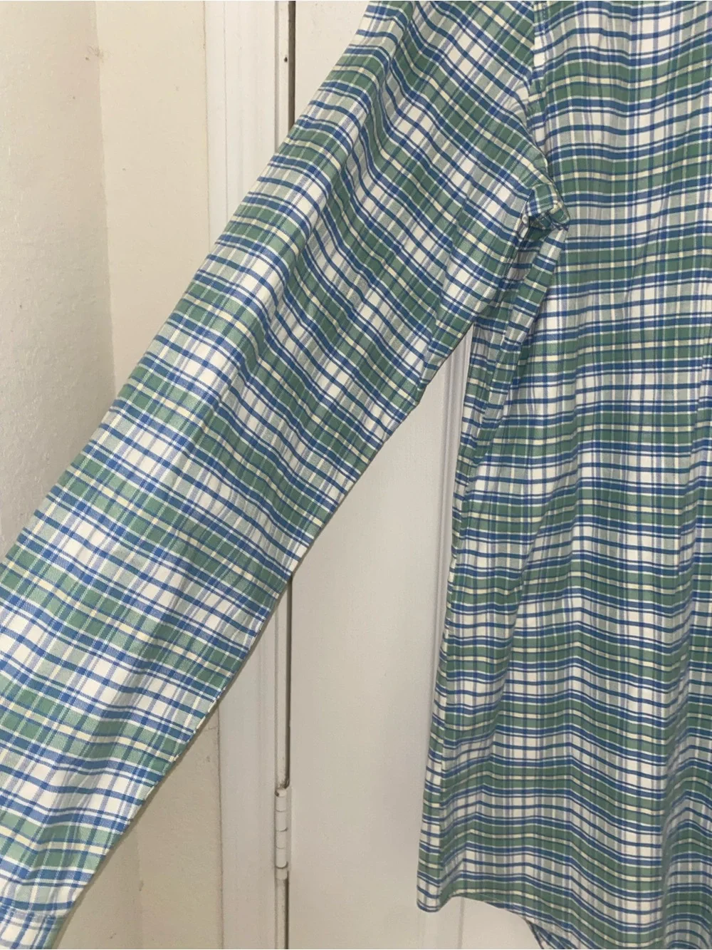 L.L. Bean Men’s Blue Green Plaid Slightly Fitted Button-Down New Shirt L/Tall